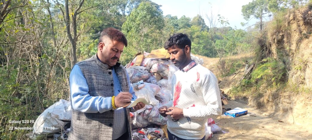 Contractor Fined for Dumping Garbage in the Open Near Maktehdi Village of Bhakredi Panchayat